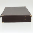 LOEWE Anagram Trunk Leather Brown Auth 102202-4