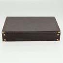 LOEWE Anagram Trunk Leather Brown Auth 102202-5