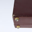 CARTIER Trunk Leather Bordeaux Gold Auth 102203-16