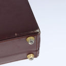 CARTIER Trunk Leather Bordeaux Gold Auth 102203-17
