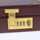CARTIER Trunk Leather Bordeaux Gold Auth 102203-9