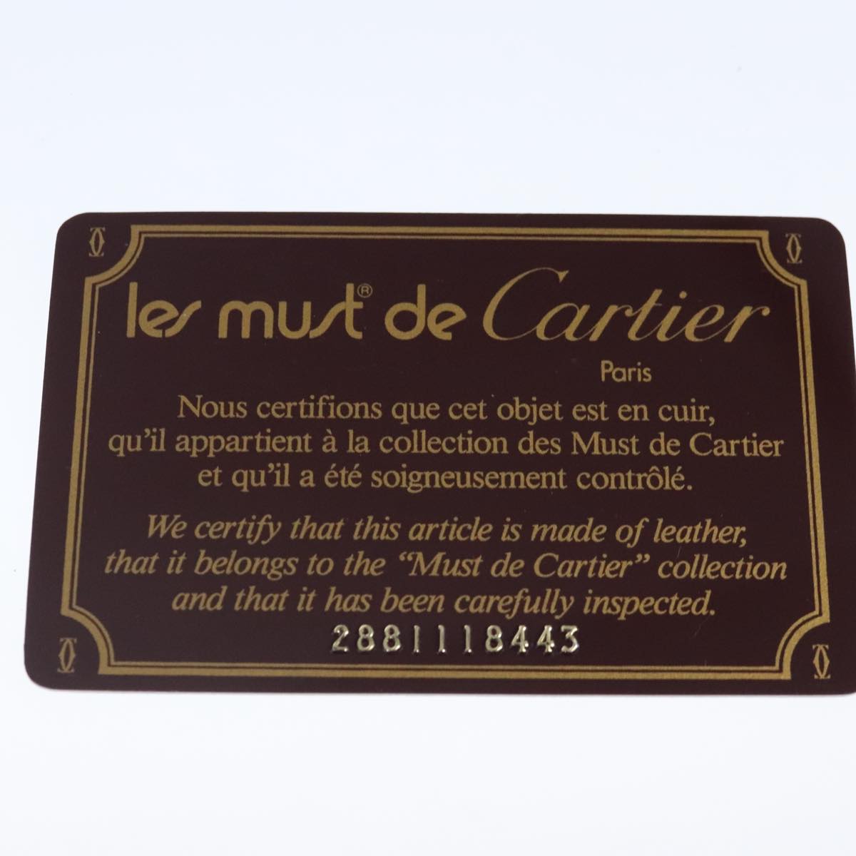 CARTIER Trunk Leather Bordeaux Gold Auth 102203