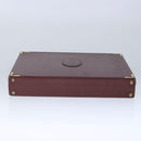 CARTIER Trunk Leather Bordeaux Gold Auth 102203-5