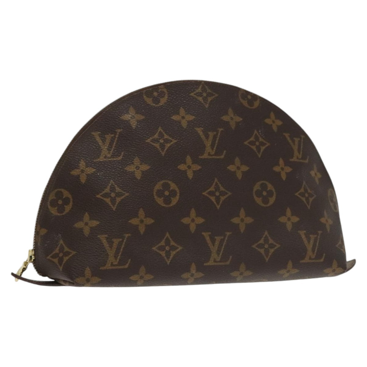 LOUIS VUITTON Monogram Trousse Demi Ronde Cosmetic Pouch M47520 LV Auth 102214