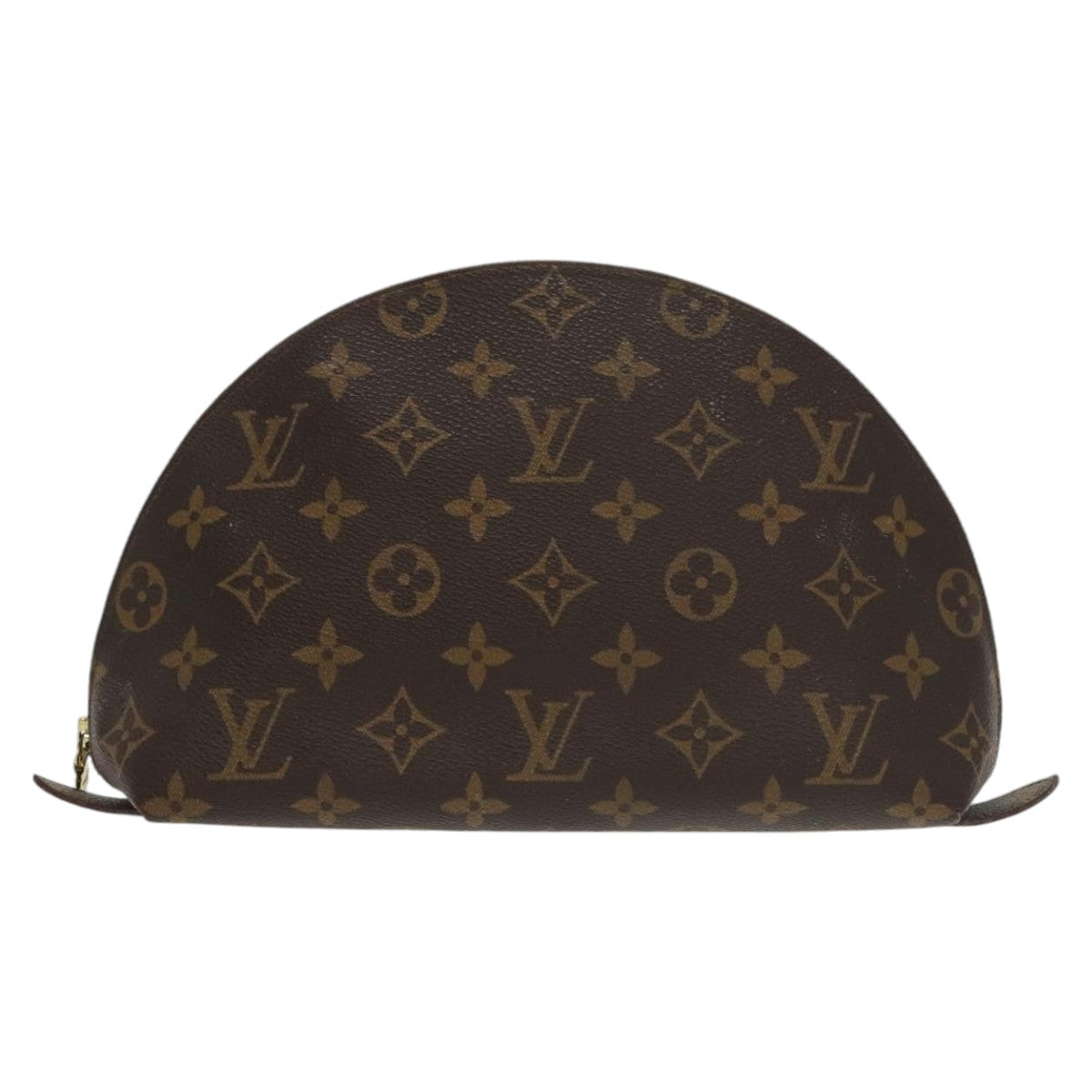 LOUIS VUITTON Monogram Trousse Demi Ronde Cosmetic Pouch M47520 LV Auth 102214