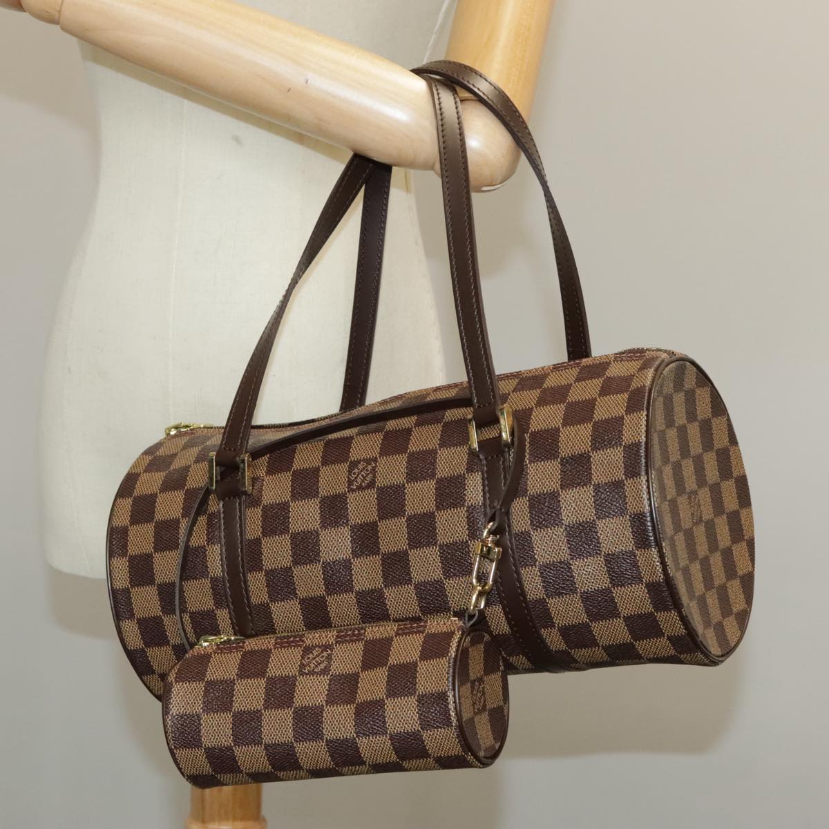 LOUIS VUITTON Damier Ebene Papillon 30 Hand Bag N51303 LV Auth 102216