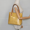 LOUIS VUITTON Monogram Vernis Houston Hand Bag Beige M91004 LV Auth 102224-23