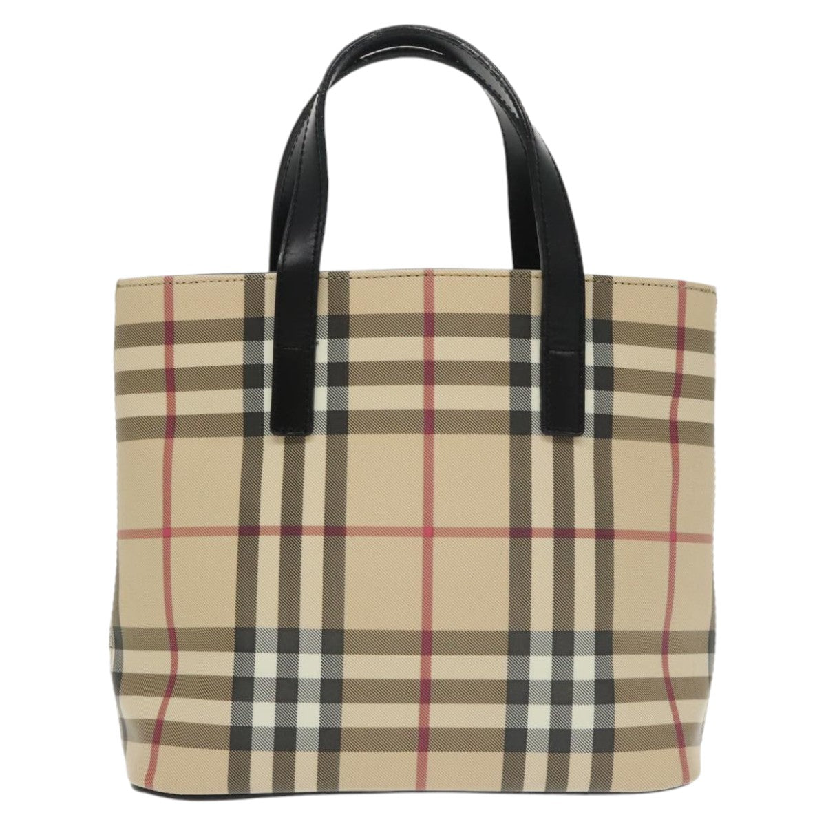 BURBERRY Nova Check Hand Bag PVC Beige Auth 102233 - 0