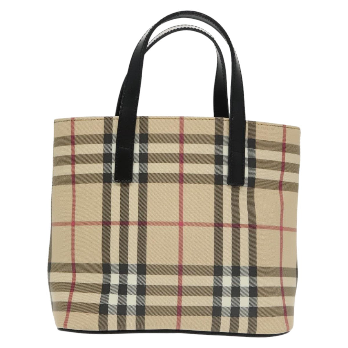 BURBERRY Nova Check Hand Bag PVC Beige Auth 102233