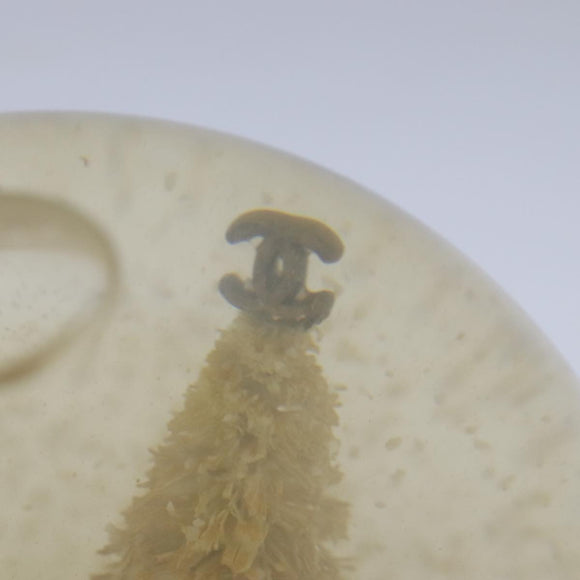 CHANEL Christmas Tree Shopper Snow Globe VIP Only Clear Yellow CC Auth 102238