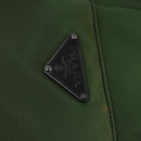 PRADA Hand Bag Nylon leather 2way Khaki Dark Brown Silver Auth 102248-10