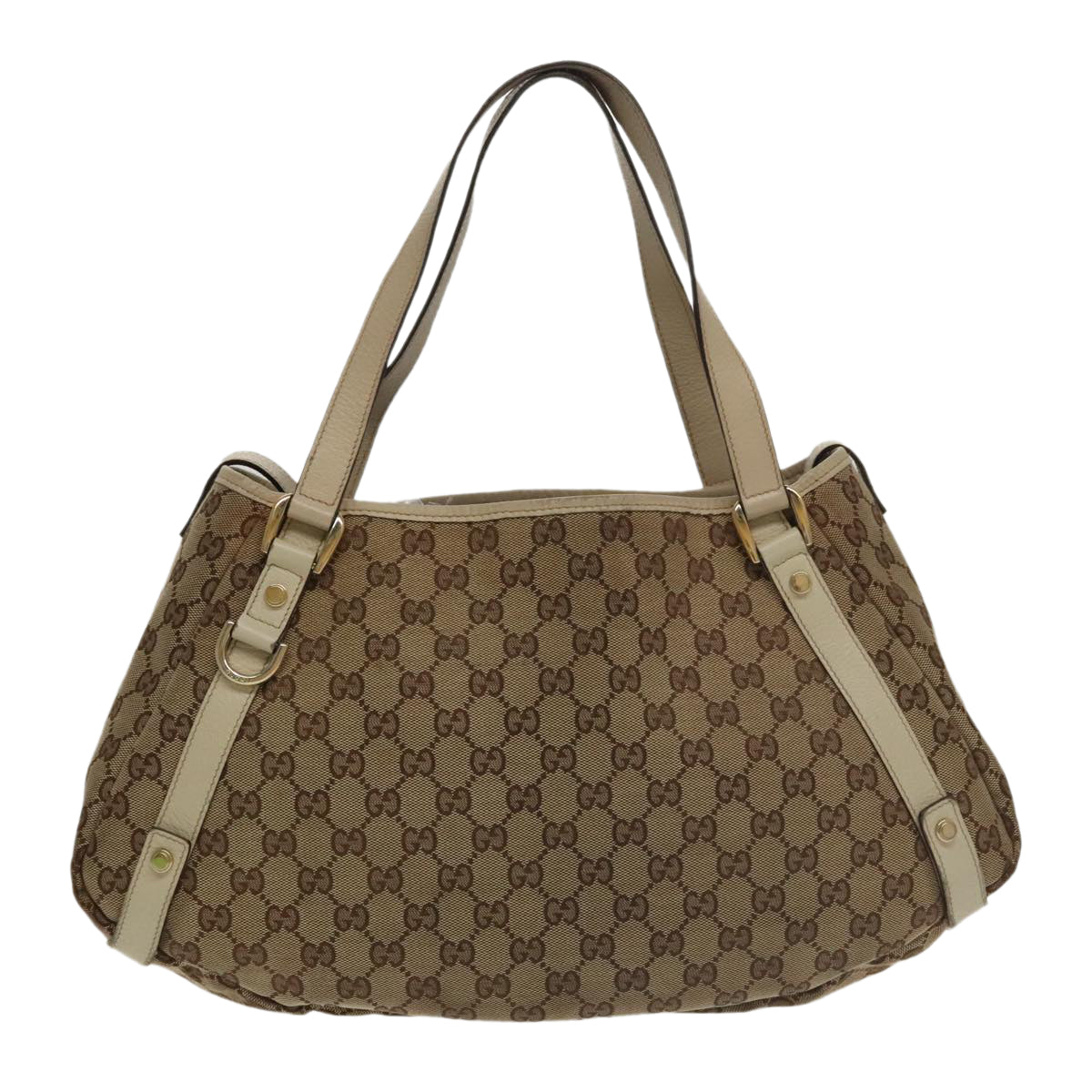 GUCCI GG Canvas Abbey Tote Bag Beige Gold 130736 Auth 102266 - 0