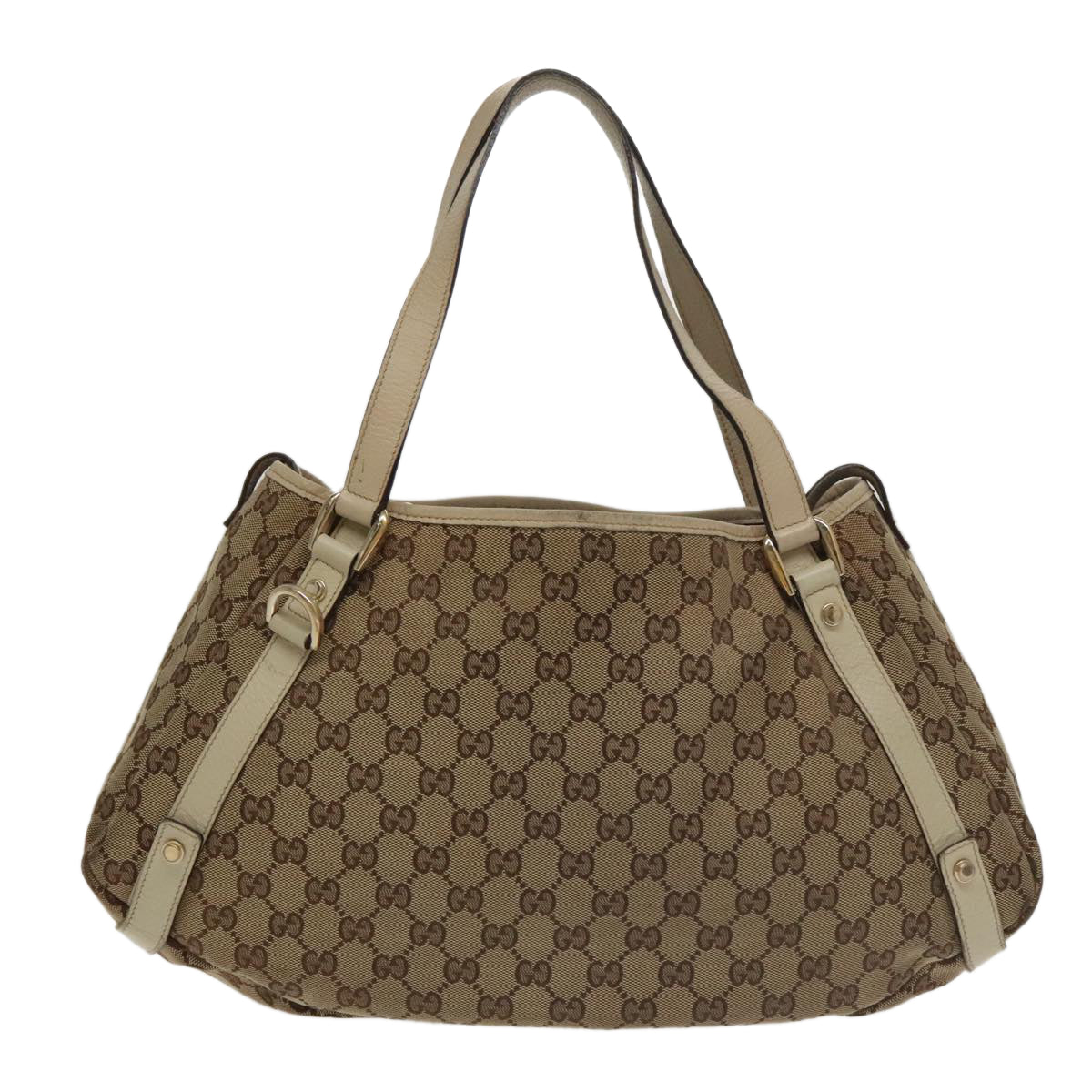 GUCCI GG Canvas Abbey Tote Bag Beige Gold 130736 Auth 102266