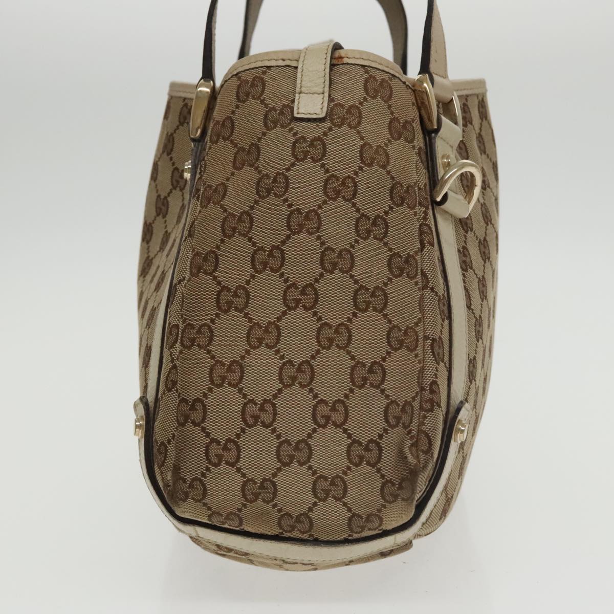 GUCCI GG Canvas Abbey Tote Bag Beige Gold 130736 Auth 102266