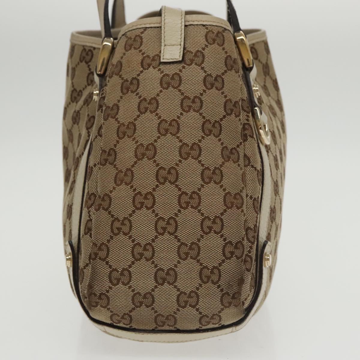 GUCCI GG Canvas Abbey Tote Bag Beige Gold 130736 Auth 102266