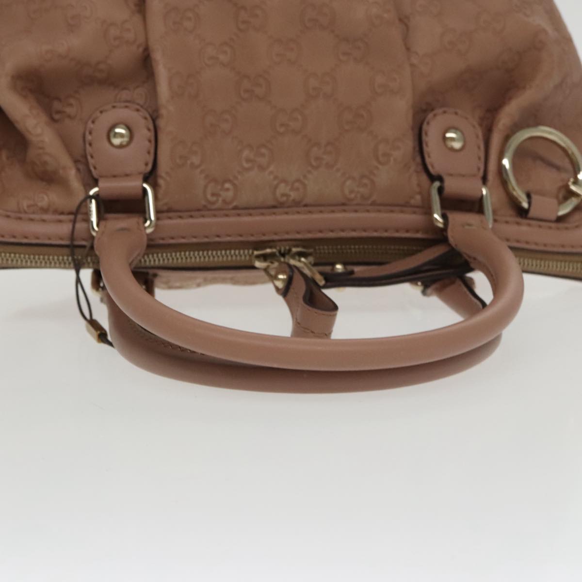 GUCCI GG Canvas Guccissima Hand Bag Leather Pink 247902 Auth 102270