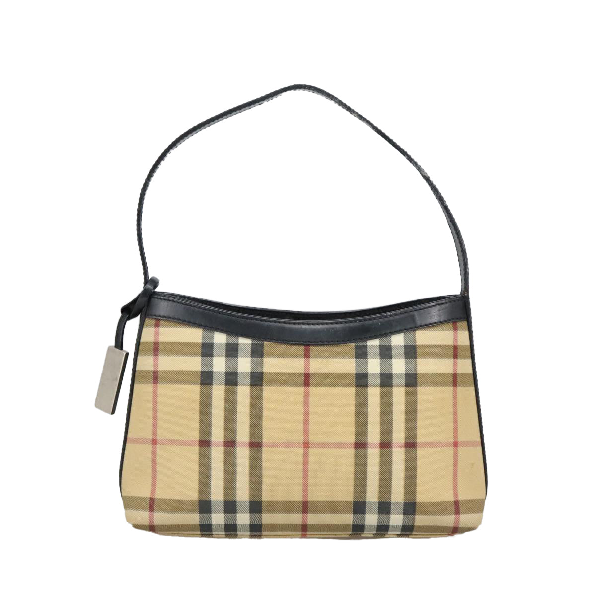 BURBERRY Nova Check Shoulder Bag PVC Beige Auth 102281