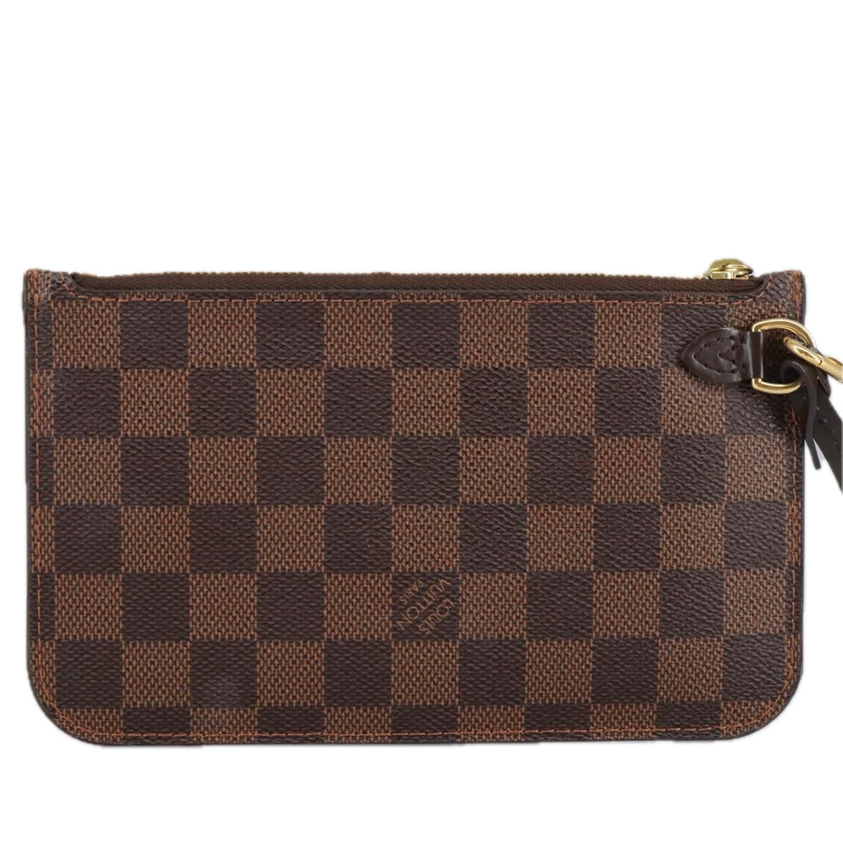 LOUIS VUITTON Damier Ebene Neverfull PM Pouch LV Auth 102292