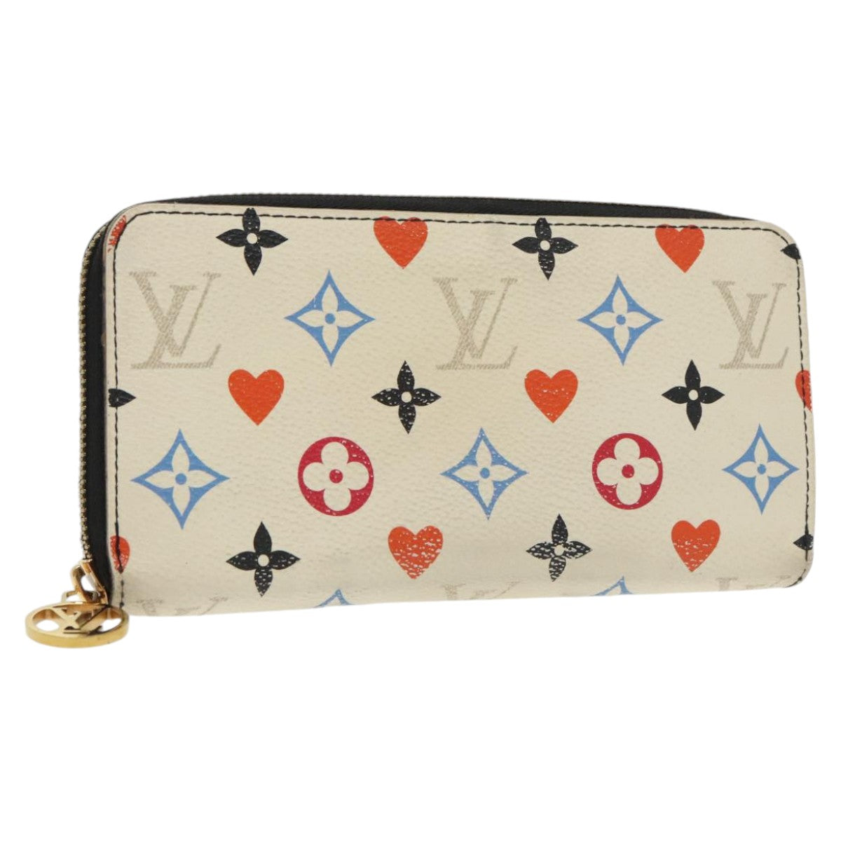 LOUIS VUITTON Monogram Game On Zippy Wallet White M57491 LV Auth 102295