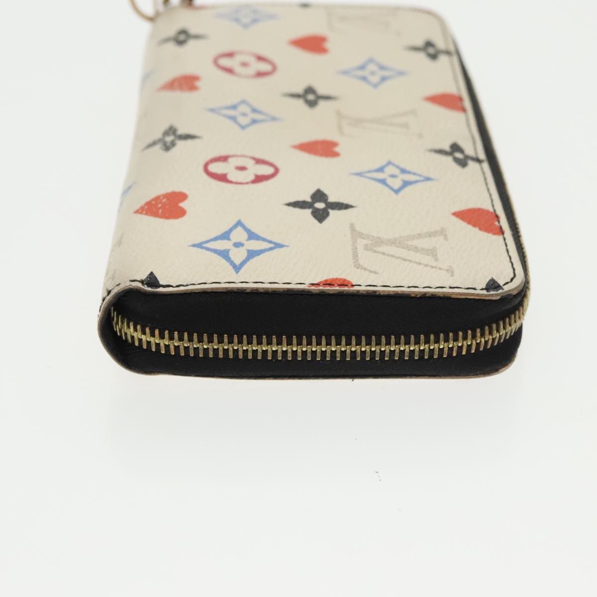 LOUIS VUITTON Monogram Game On Zippy Wallet White M57491 LV Auth 102295