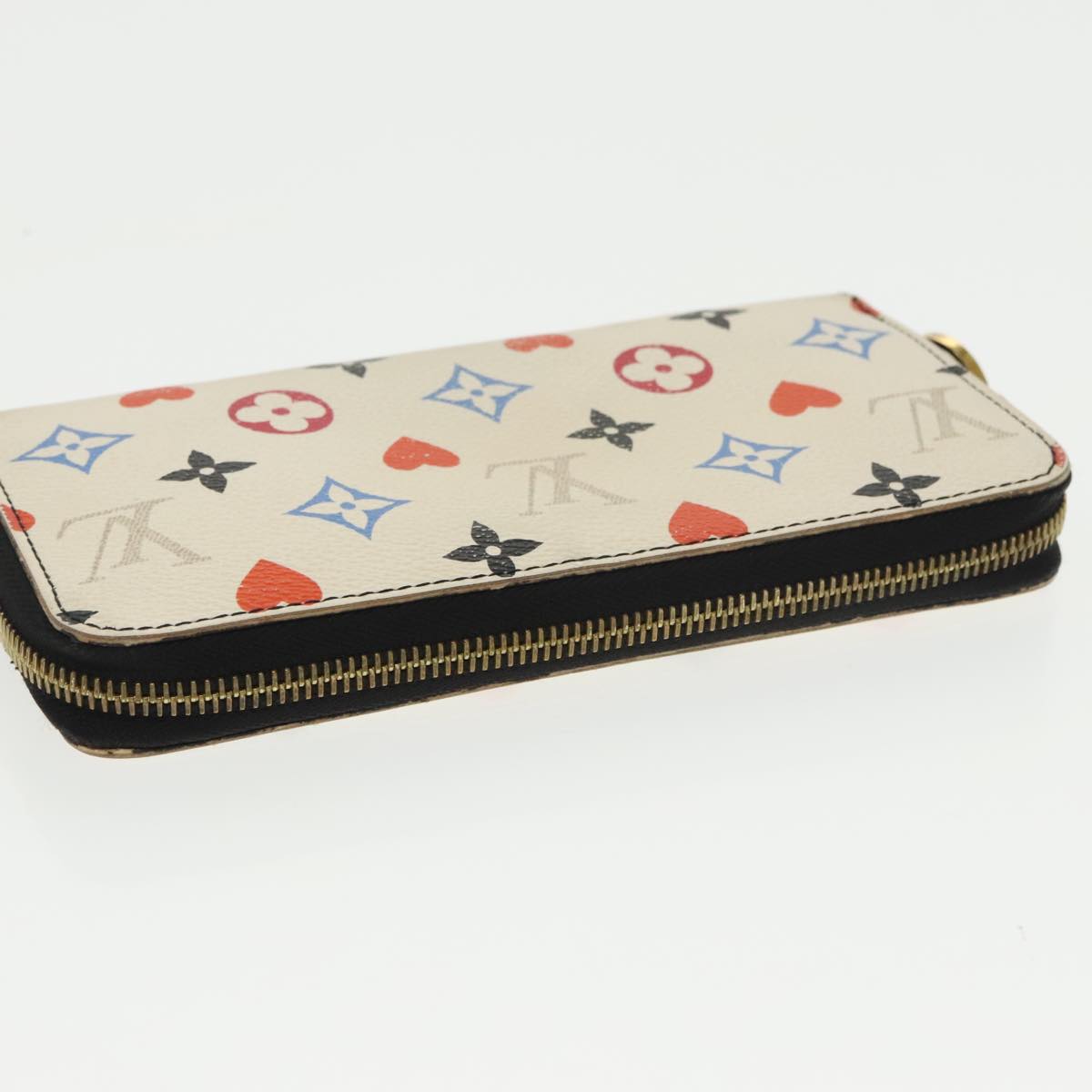 LOUIS VUITTON Monogram Game On Zippy Wallet White M57491 LV Auth 102295