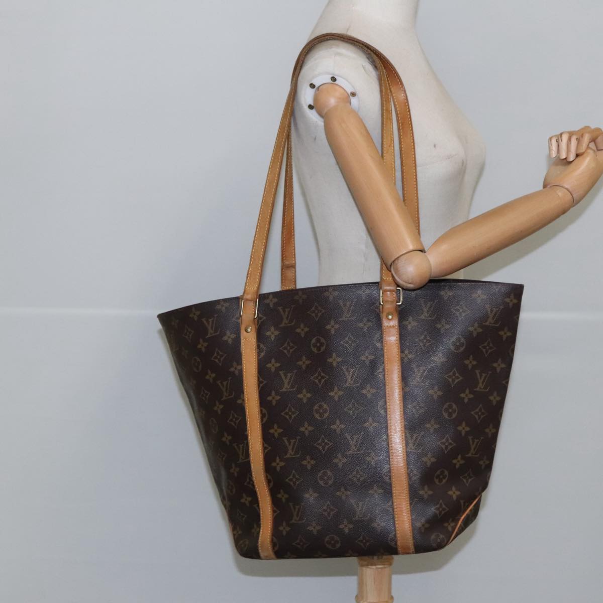 LOUIS VUITTON Monogram Sac Shopping Tote Bag M51108 LV Auth 102299