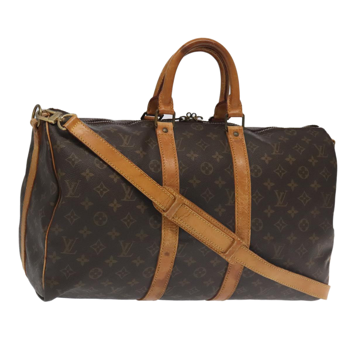 LOUIS VUITTON Monogram Keepall Bandouliere 45 Boston Bag M41418 LV Auth 102312