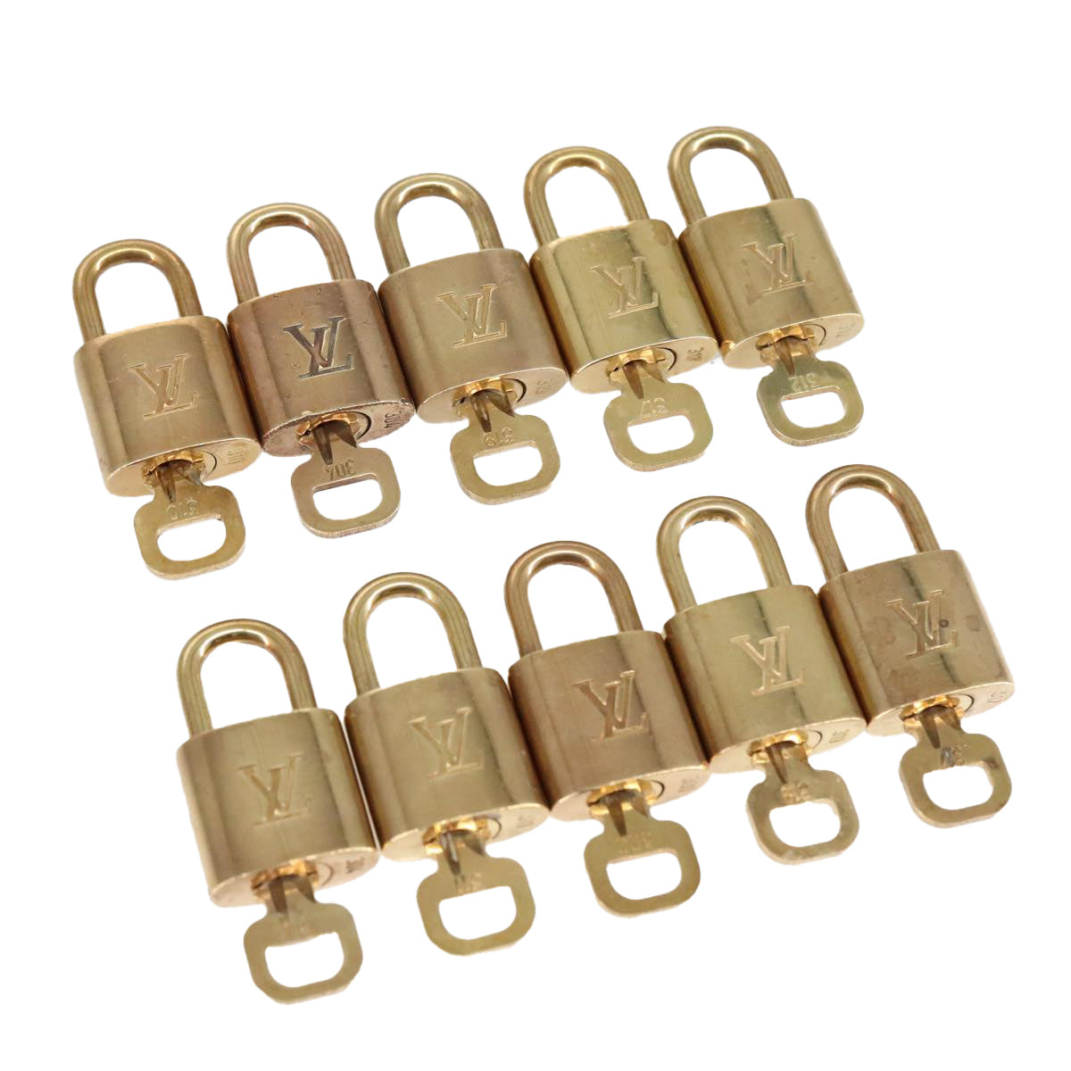 LOUIS VUITTON Padlock 10set metal Gold Tone LV Auth 102327