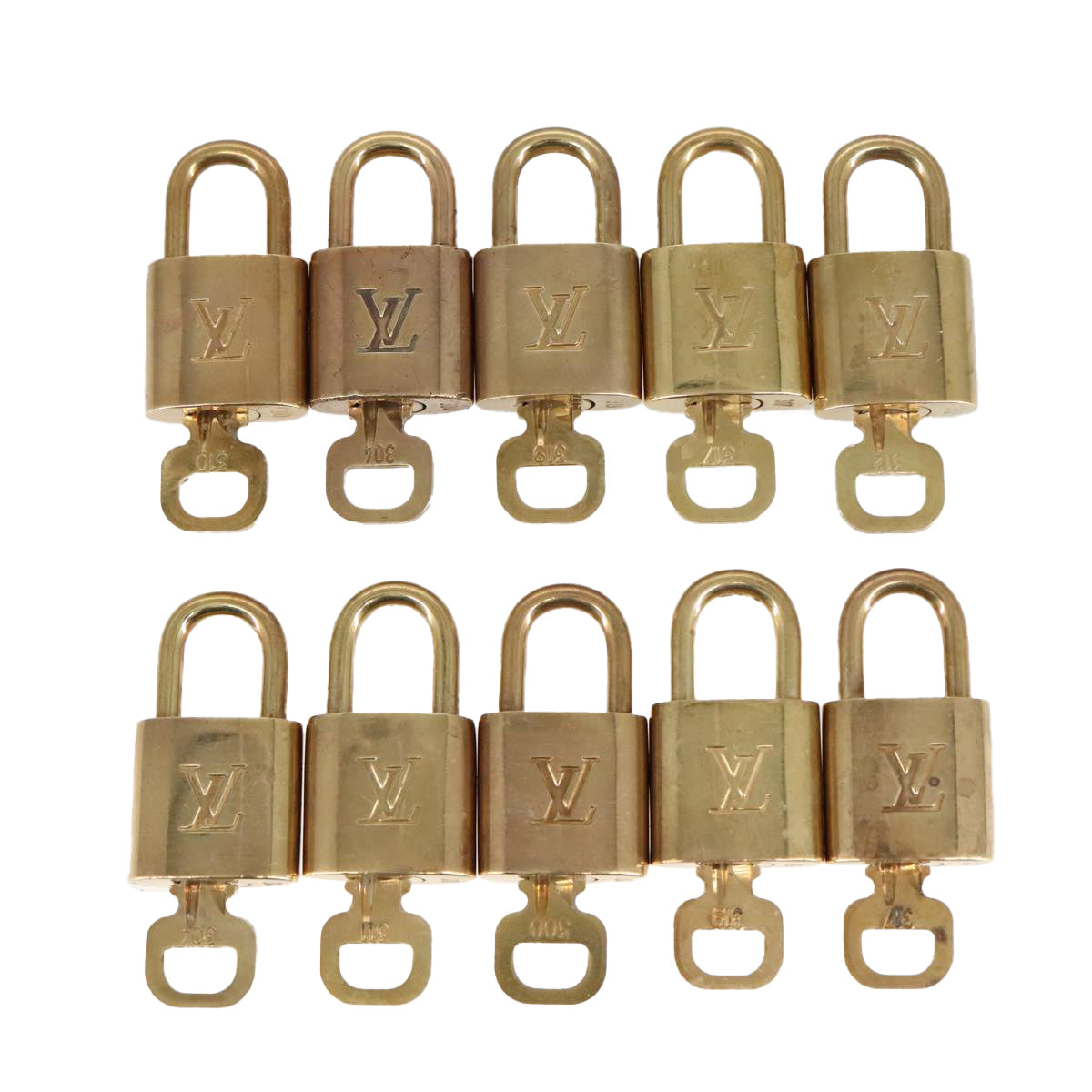 LOUIS VUITTON Padlock 10set metal Gold Tone LV Auth 102327 - 0