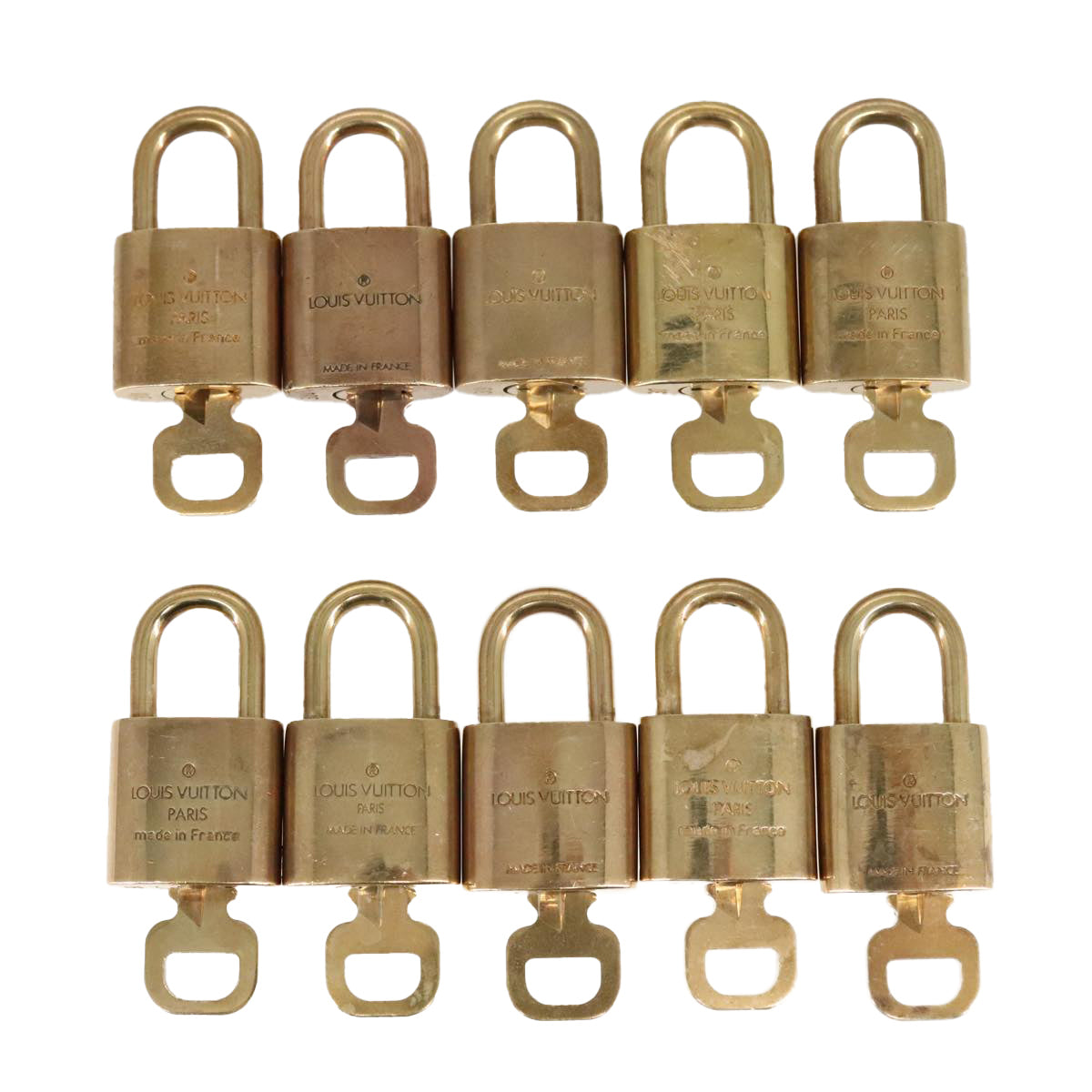 LOUIS VUITTON Padlock 10set metal Gold Tone LV Auth 102327