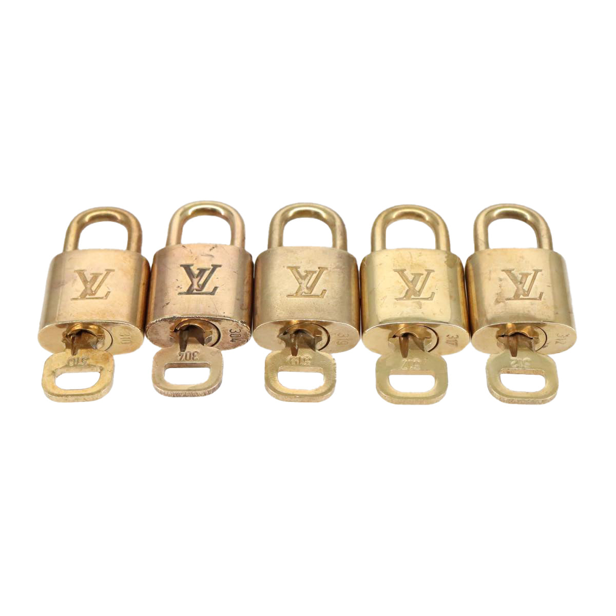 LOUIS VUITTON Padlock 10set metal Gold Tone LV Auth 102327