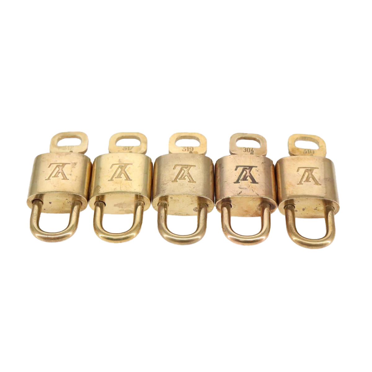 LOUIS VUITTON Padlock 10set metal Gold Tone LV Auth 102327