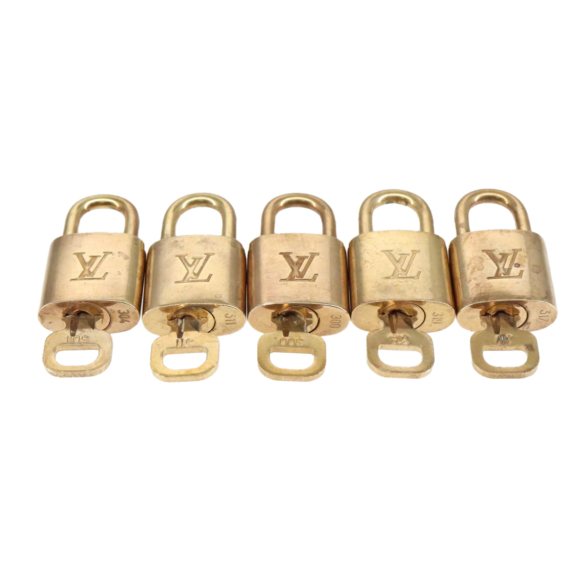 LOUIS VUITTON Padlock 10set metal Gold Tone LV Auth 102327