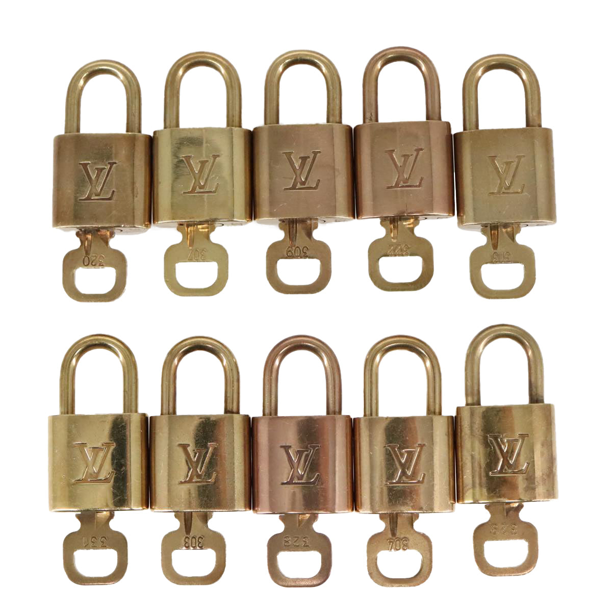 LOUIS VUITTON Padlock 10set metal Gold Tone LV Auth 102329 - 0