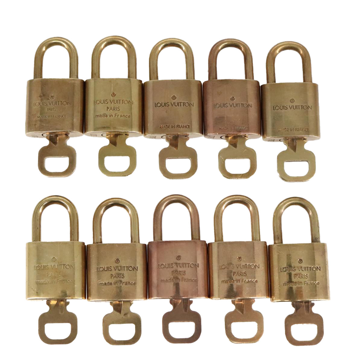 LOUIS VUITTON Padlock 10set metal Gold Tone LV Auth 102329