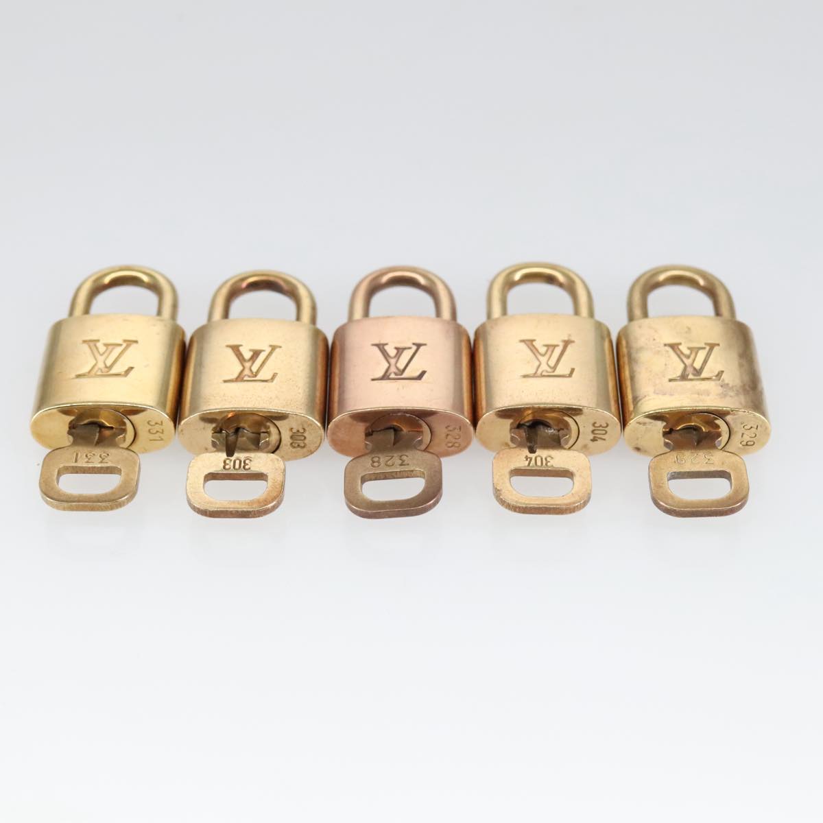 LOUIS VUITTON Padlock 10set metal Gold Tone LV Auth 102329