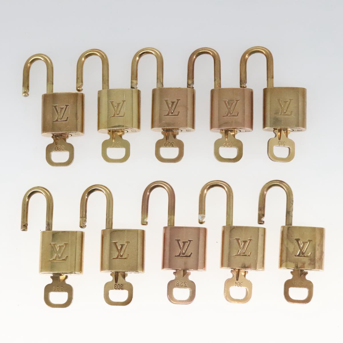 LOUIS VUITTON Padlock 10set metal Gold Tone LV Auth 102329