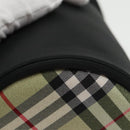 Burberrys Vanity Pouch Nylon Black Gold Auth 102332-15