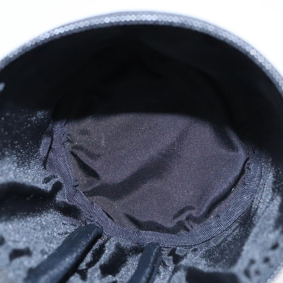 Burberrys Vanity Pouch Nylon Black Gold Auth 102332