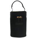 Burberrys Vanity Pouch Nylon Black Gold Auth 102332-13