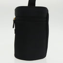 Burberrys Vanity Pouch Nylon Black Gold Auth 102332-3