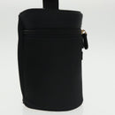 Burberrys Vanity Pouch Nylon Black Gold Auth 102332-4