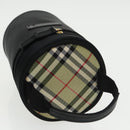 Burberrys Vanity Pouch Nylon Black Gold Auth 102332-6