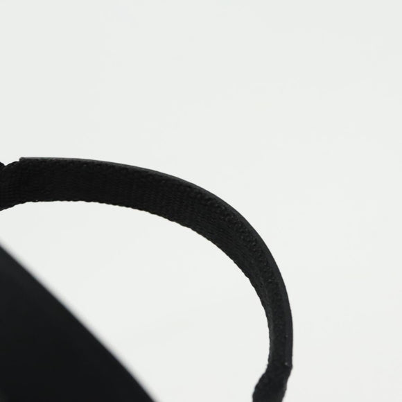 Burberrys Vanity Pouch Nylon Black Gold Auth 102332