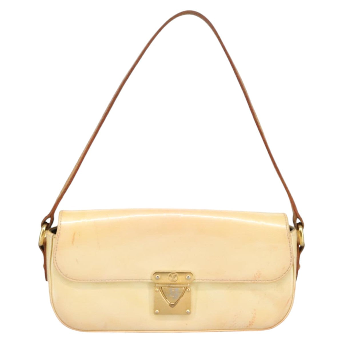 LOUIS VUITTON Vernis Malibu Street Shoulder Bag Perle M91507 LV Auth 102338