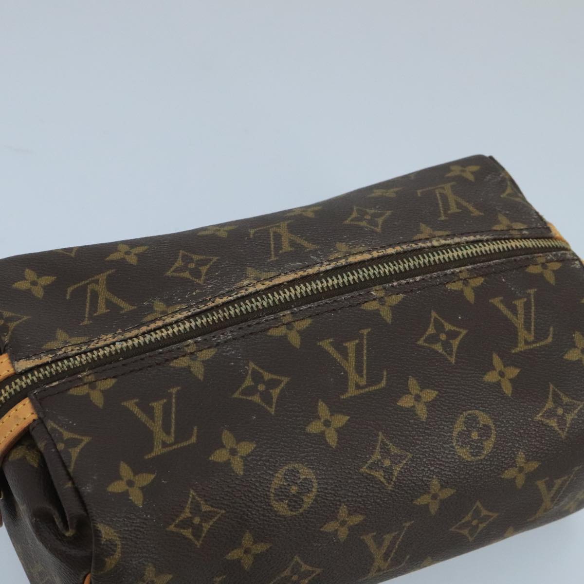 LOUIS VUITTON Monogram Trousse Patte Pression Cosmetic Pouch M47636 Auth 102339