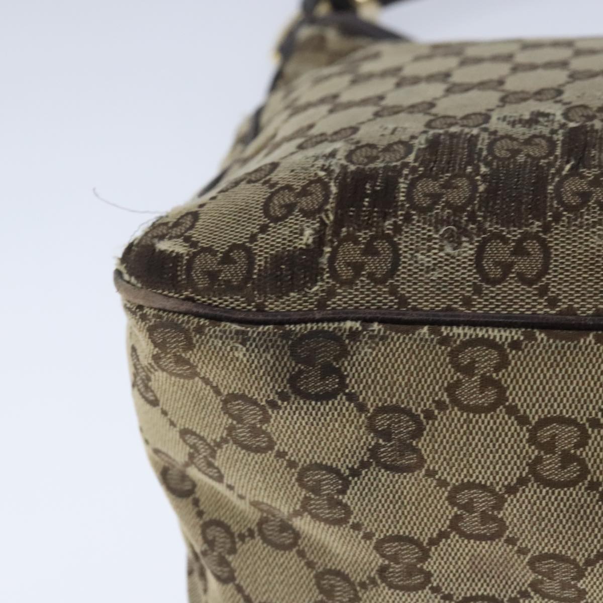 GUCCI GG Canvas Shoulder Bag Beige Auth 102348