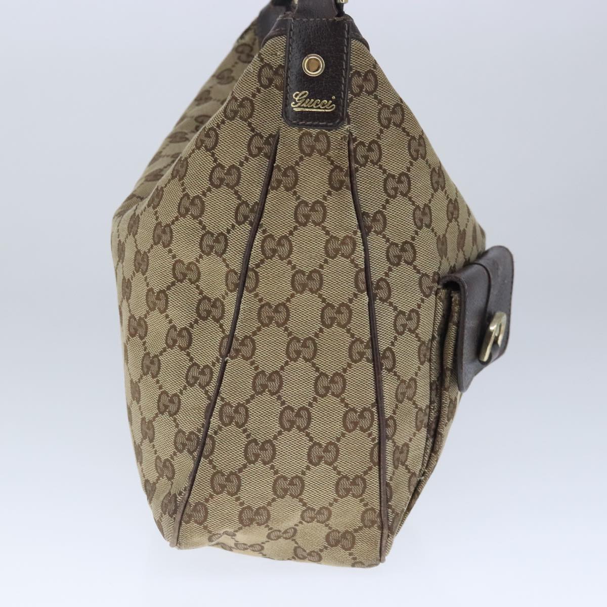 GUCCI GG Canvas Shoulder Bag Beige Auth 102348