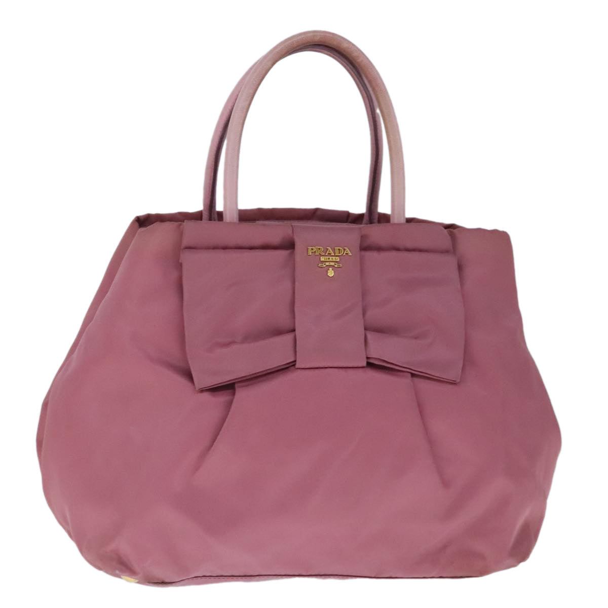 PRADA Hand Bag Nylon Pink Auth 102357