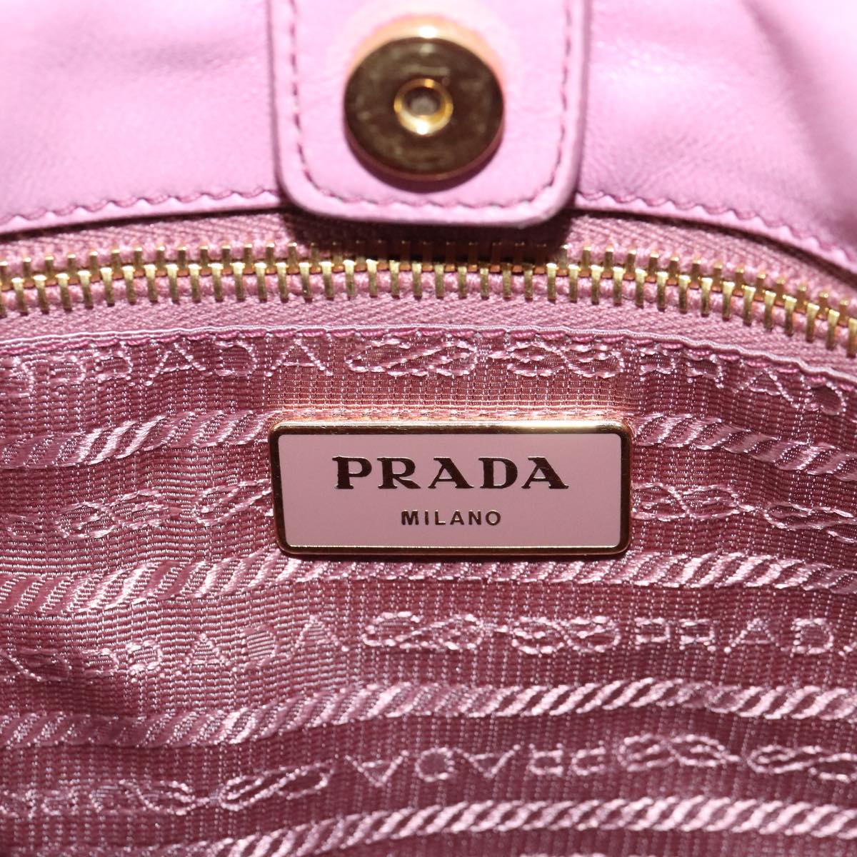 PRADA Hand Bag Nylon Pink Auth 102357